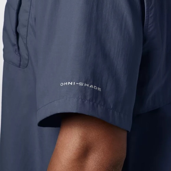 Columbia Men’s PFG Bahama II Short Sleeve Shirt - Tall Navy Blue 3TL - Picture 3 of 7